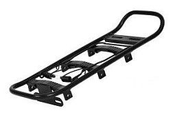 Багажник HX-Y673,консольный,крепление на подсед.трубу(штырь) алюминий,черный,с защитой для сумок